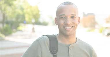 Higher Education Man with backpack